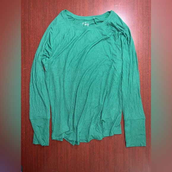 aerie Tops - Aerie Teal Ribbed Long Sleeve Top